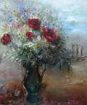 Пейзаж с вазой с цветами